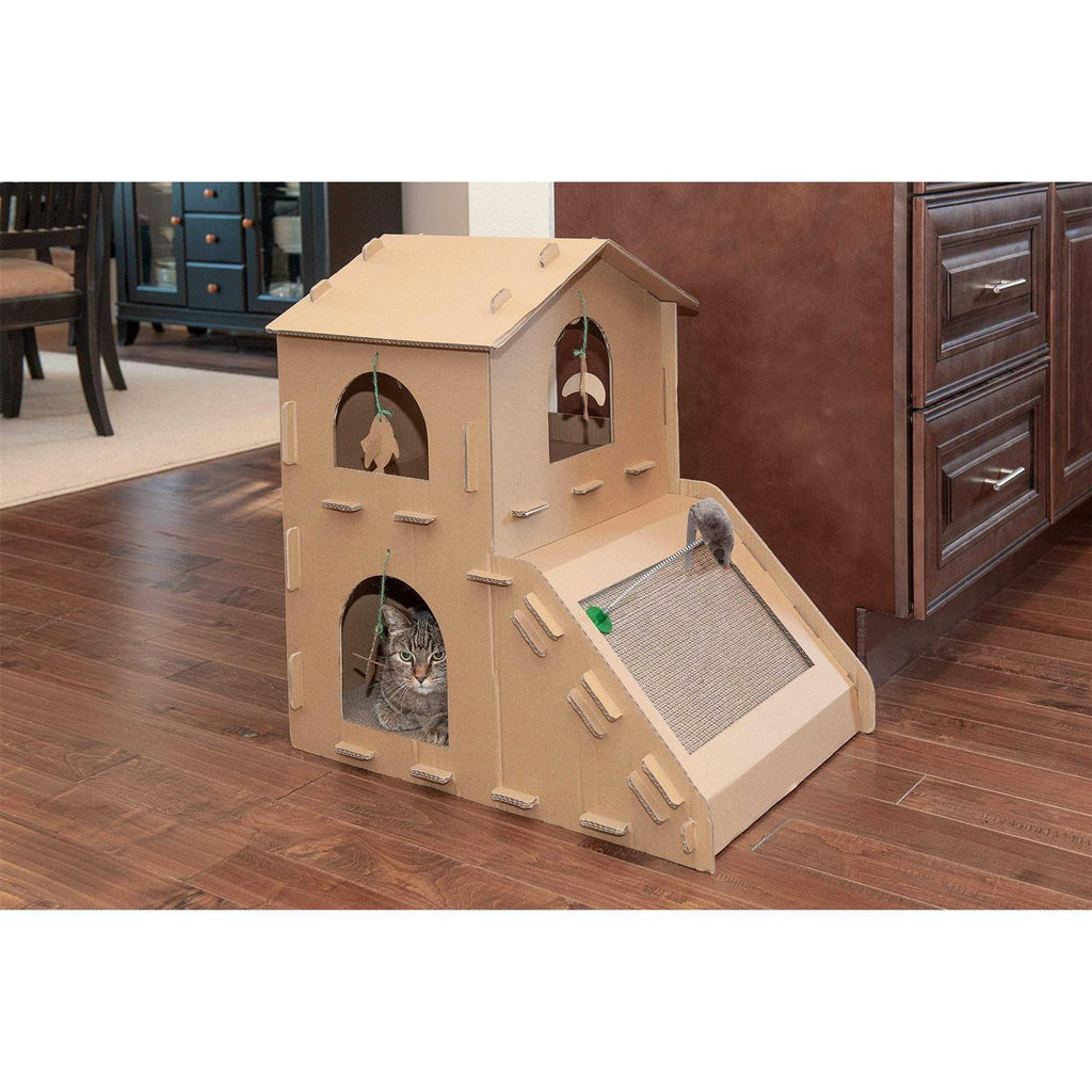 Corrugated Cat Scratcher House with Catnip U38513