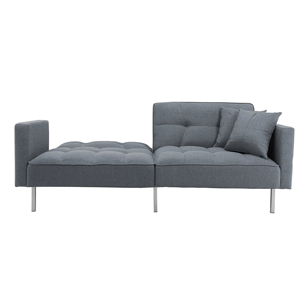 Dark Gray Linen Convertible Futon Sofa Bed B704185