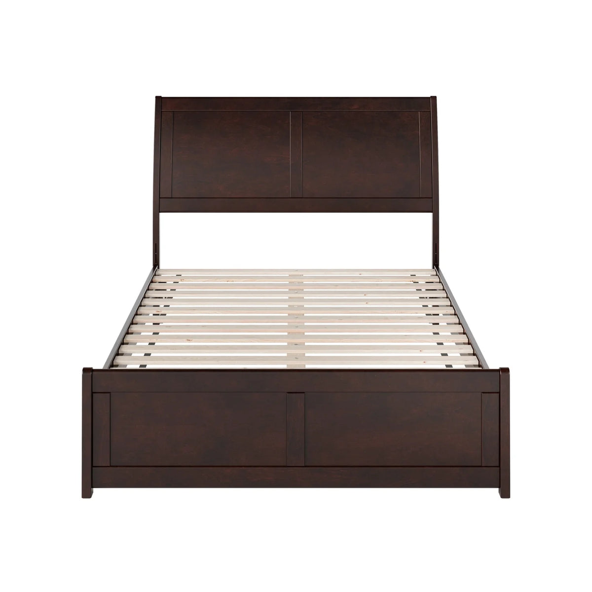 Espresso Full Wood Low Profile Platform Bed with Footboard T268859