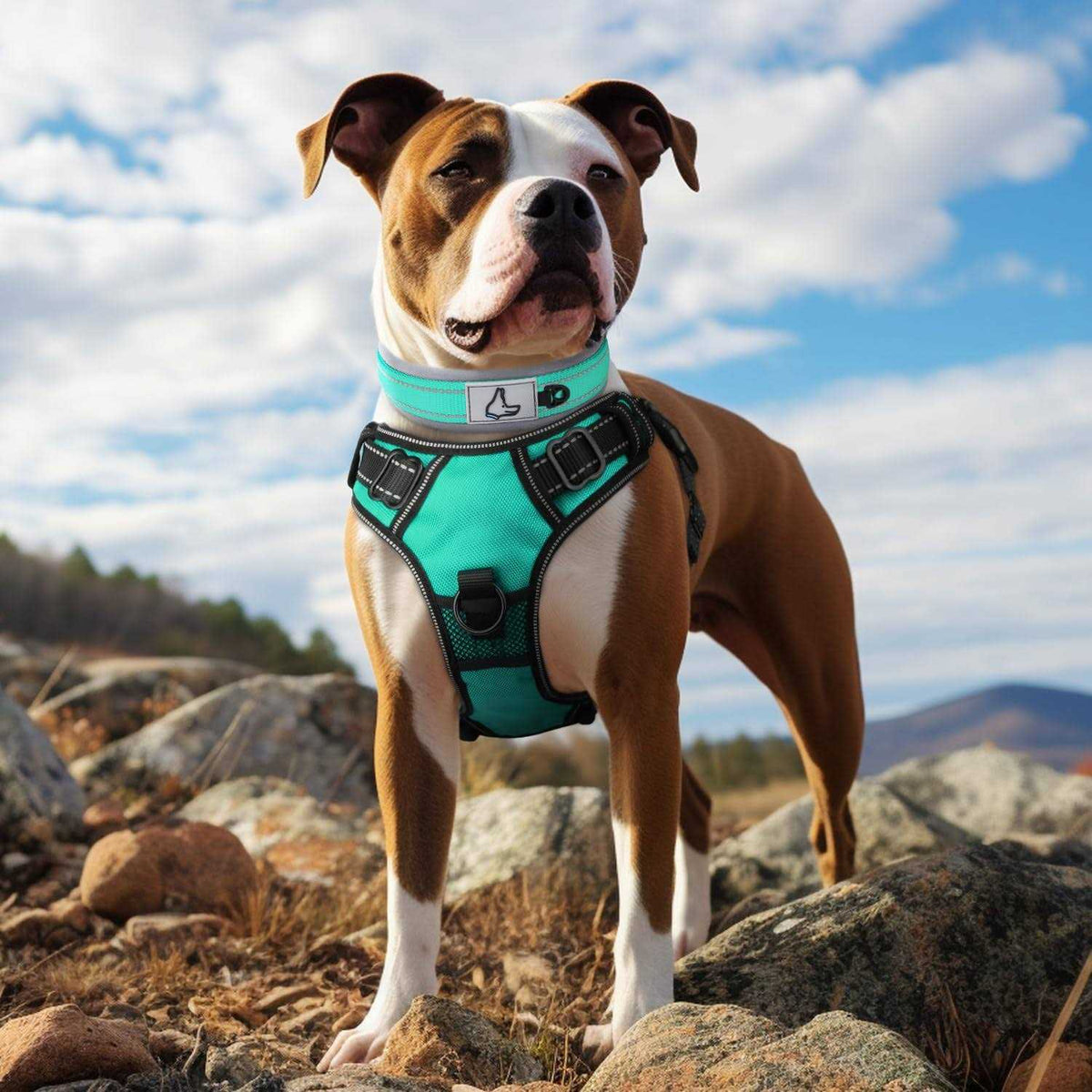 Reflective Neoprene Padded Nylon Adjustable Dog Collar L384