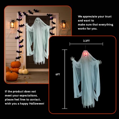White 6FT Hanging Ghosts Halloween Decoration Z5431