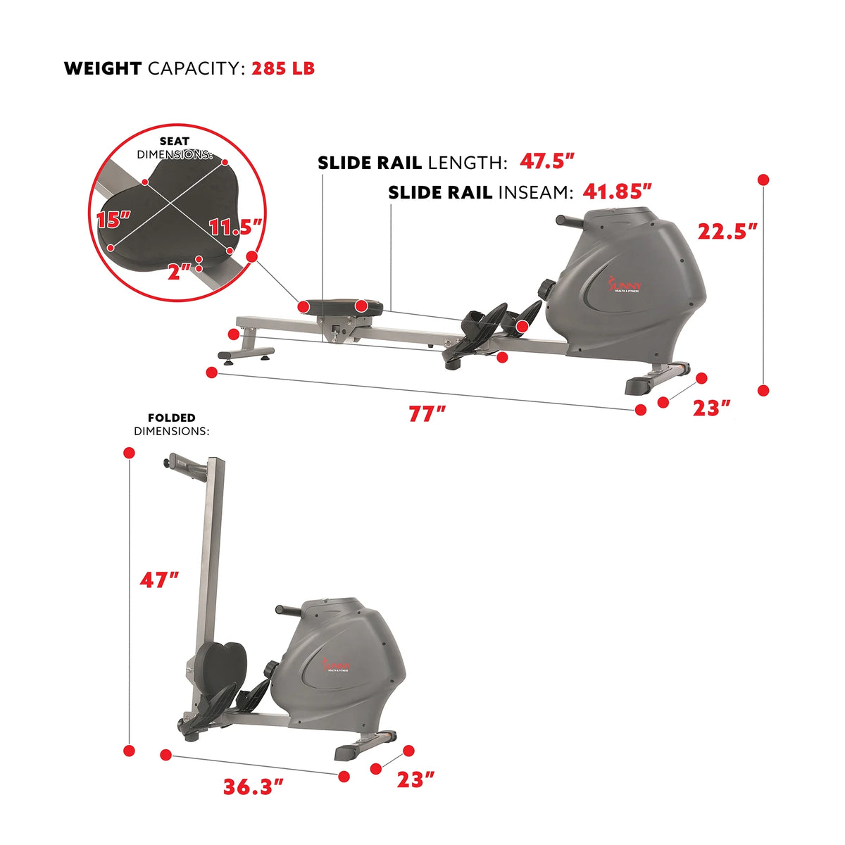 Magnetic Rowing Machine with LCD Monitor U95357