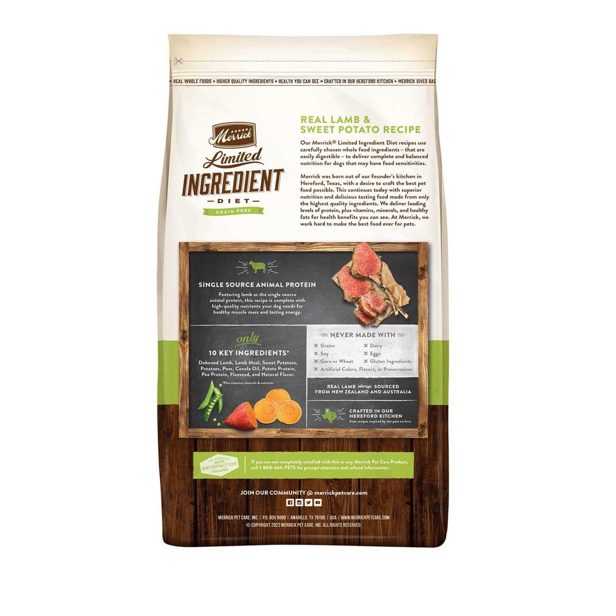 Grain Free Lamb Sweet Potato Recipe Dry Dog Food G12397