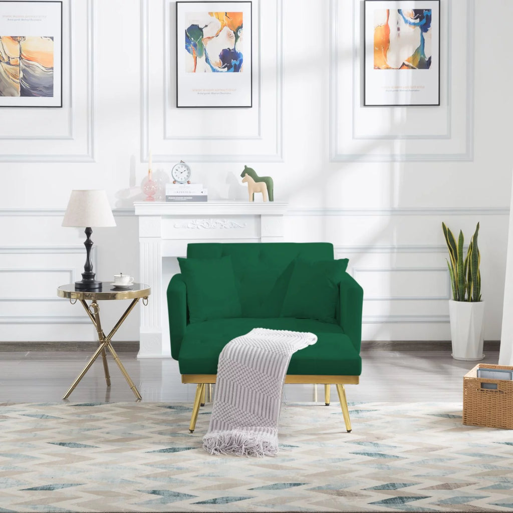 Green Convertible Chaise Lounge Sofa Bed T354400