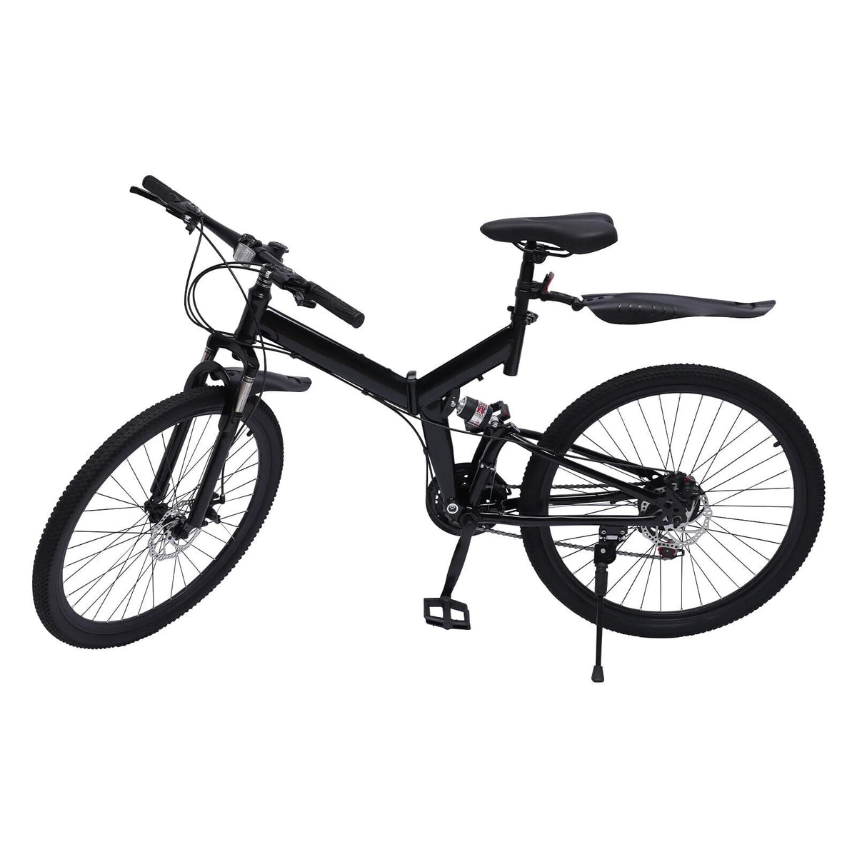 21 Speed Folding Mountain Bike Carbon Steel Adults Foldable Bicycle T214