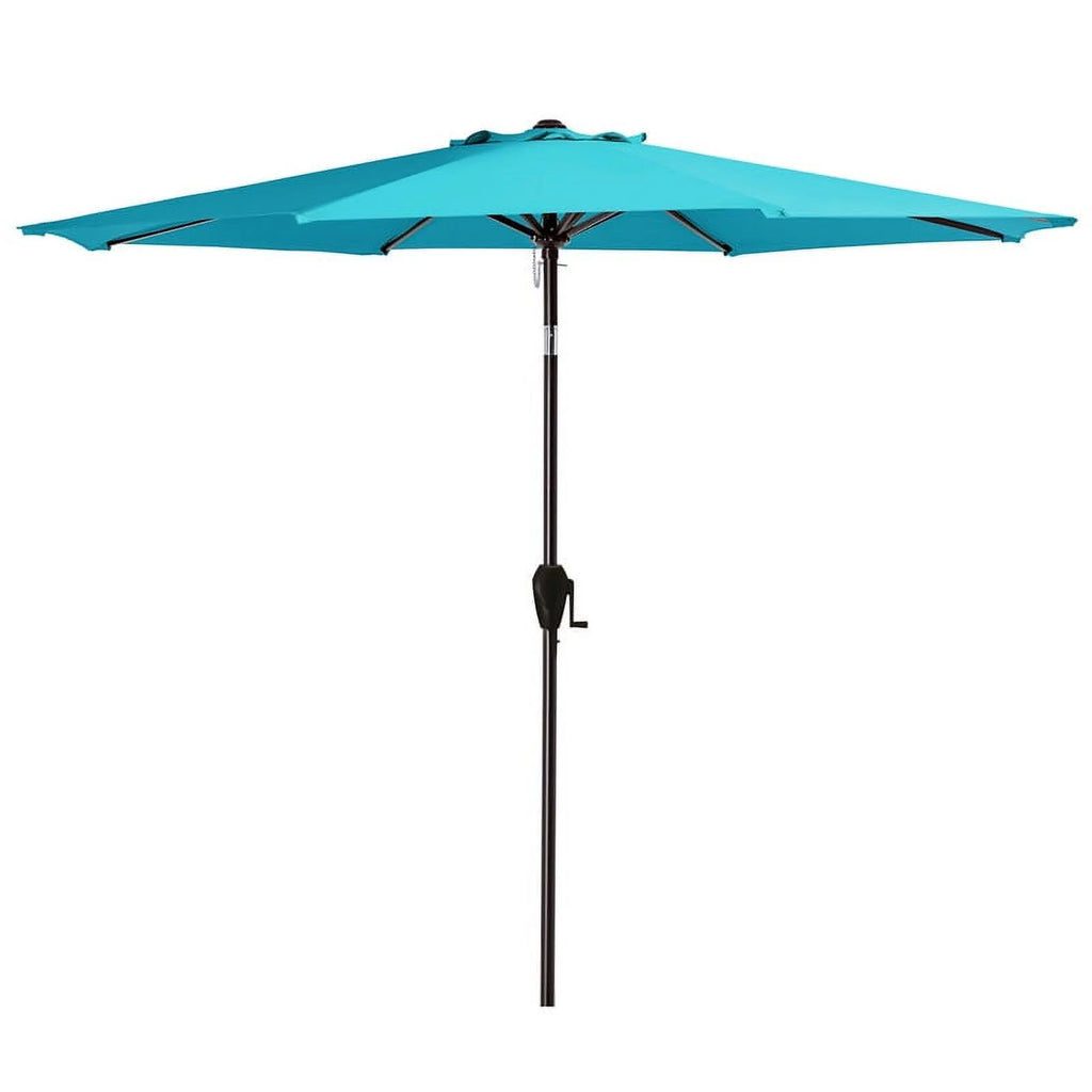 9' Outdoor Patio Umbrella with Push Button Tilt and Crank, Beige E24909