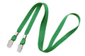 Double Clip Lanyards Bulldog Clips Green T237