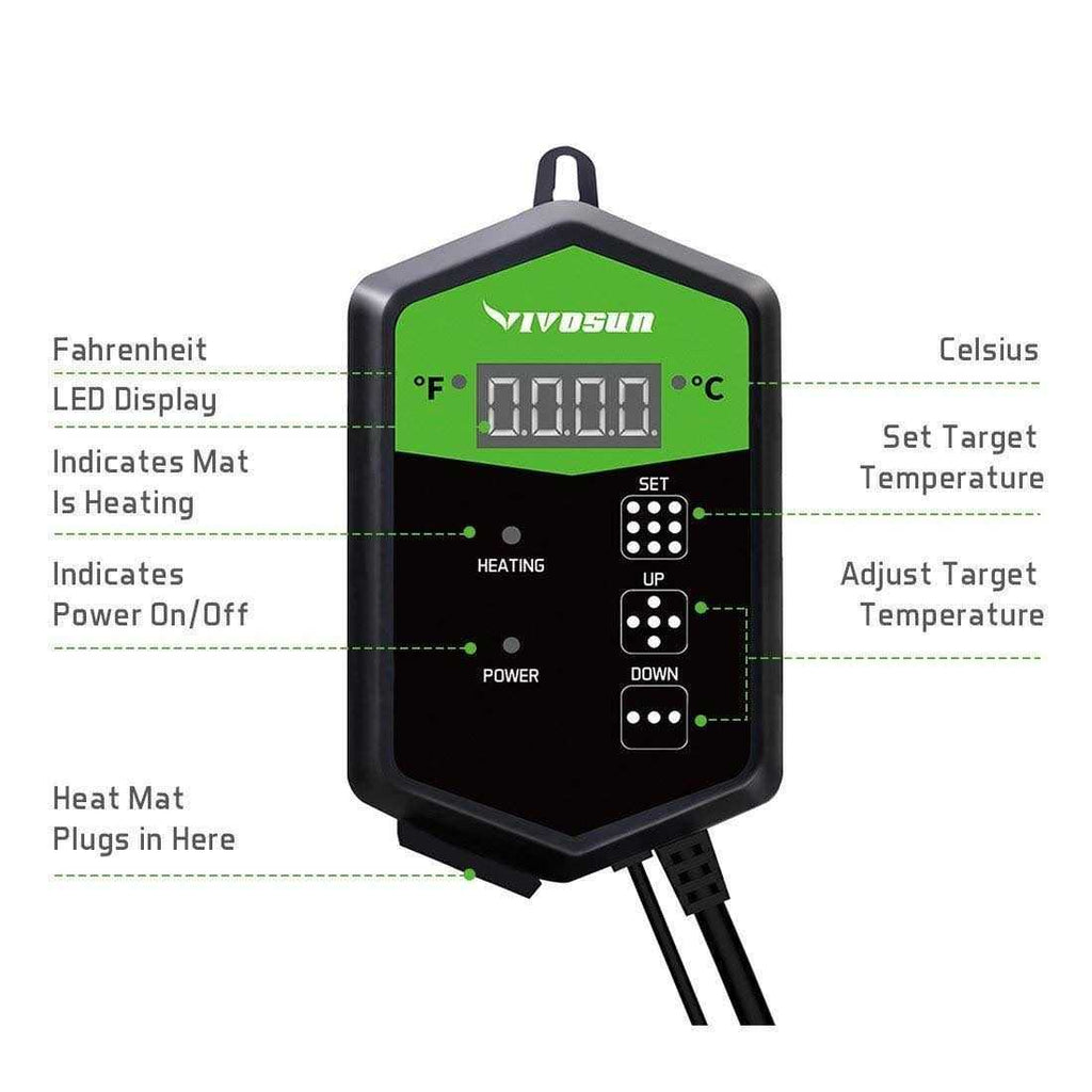 Seedling Heat Mat and Digital Thermostat Combo Set W7852