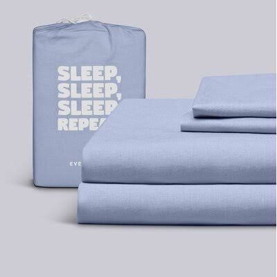 100% Cotton Percale Bed Sheets 4 Piece Set California King Blue T681