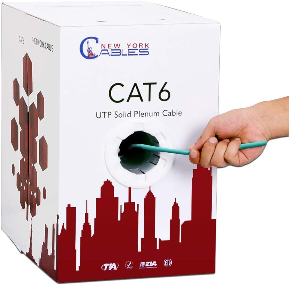CAT6 Plenum 1000ft Bare Copper Ethernet Cable S8926
