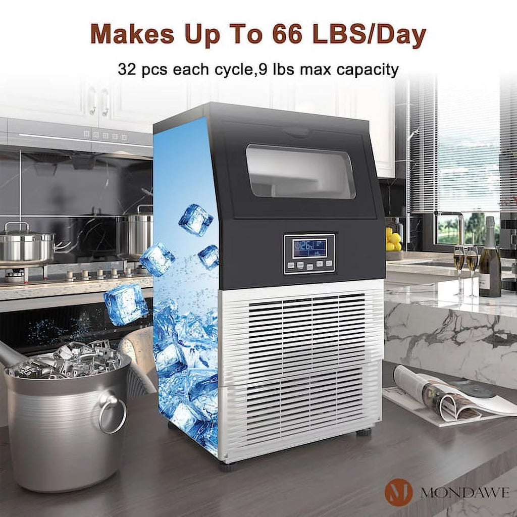 Countertop Bullet Ice Maker with Ice Scoop and Built-in Rack C549901