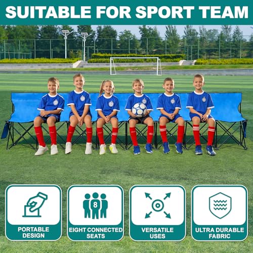 Portable Folding 6 Seats Soccer Bench with Bag O850