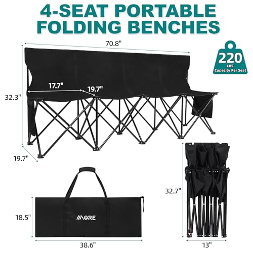Portable Folding 6 Seats Soccer Bench with Bag O850