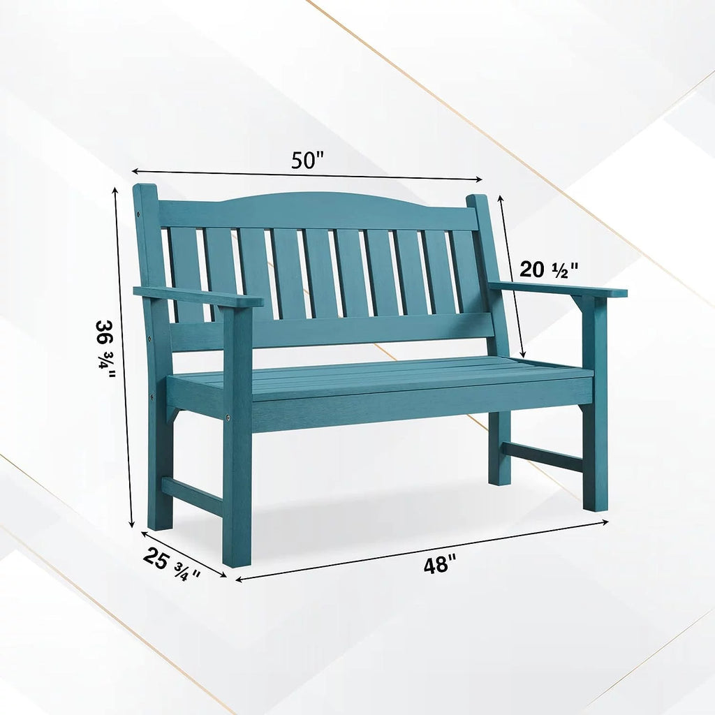 Poly Lumber Weatherproof 2-Person 50" Outdoor Bench A7013