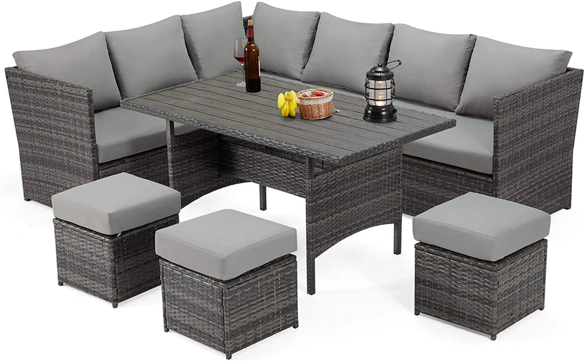 7-Piece PE Rattan Wicker Patio Conversation Set X43485