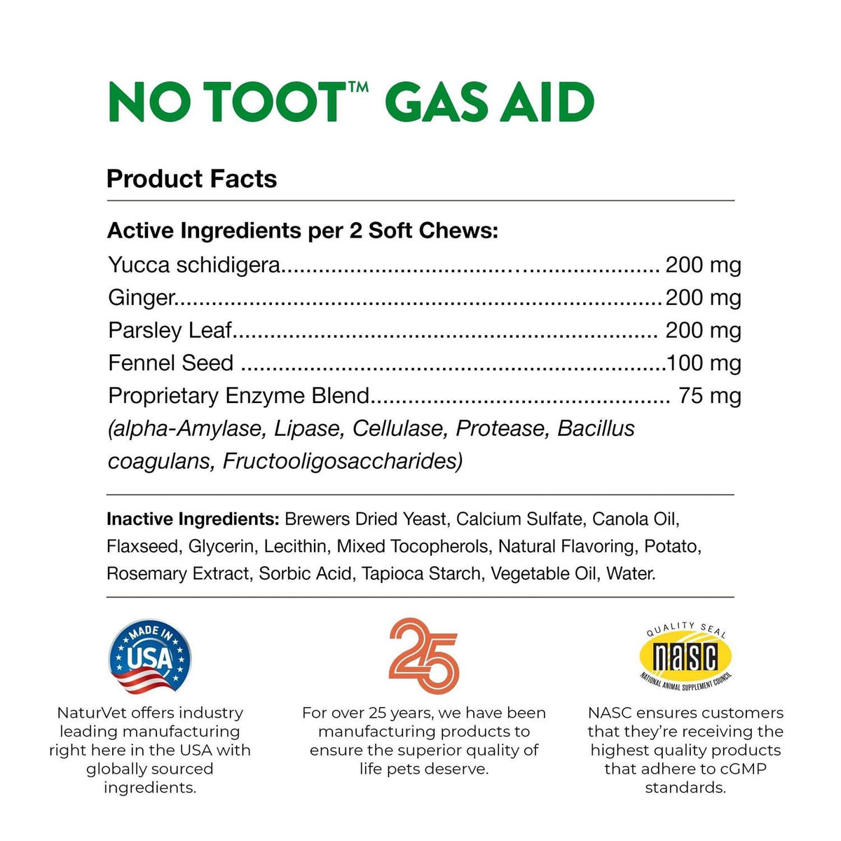 No Toot Gas Aid Plus Fennel Soft Chews for Dogs E7870