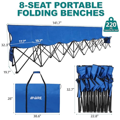 Portable Folding 6 Seats Soccer Bench with Bag O850