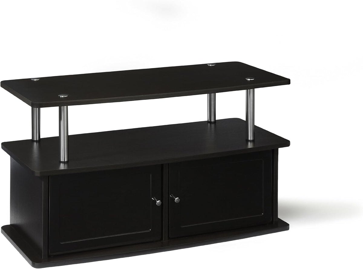 Gray TV Stand with 2 Storage Cabinets and Shelf N565492