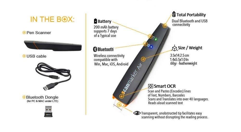 Wireless Pen Scanner OCR Digital Highlighter and Reader R482450