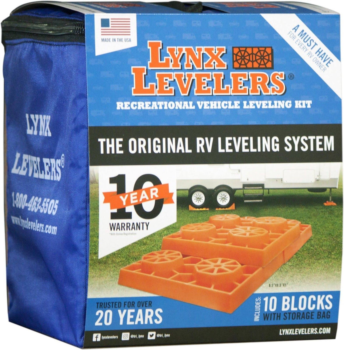10 Pack Interlocking Leveling Blocks RV Trailer Camper W60081