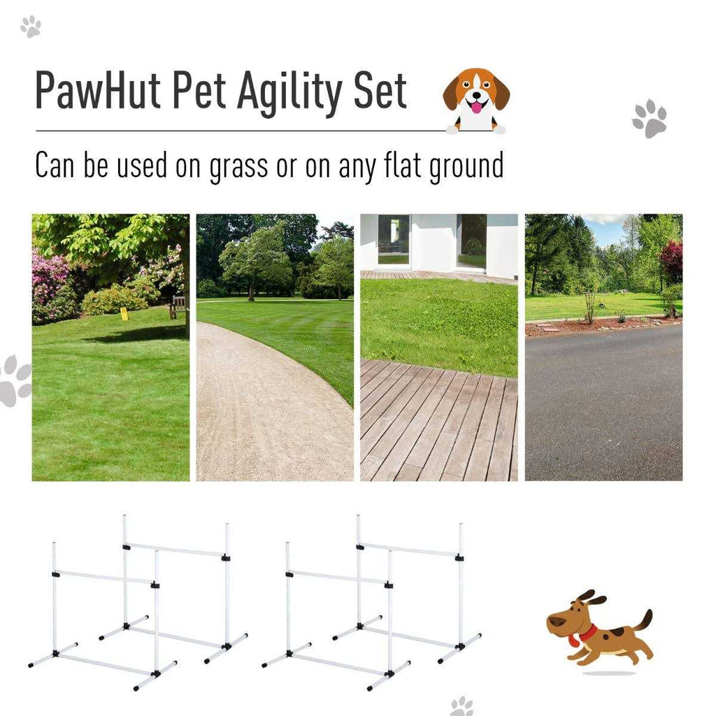 4 Piece Dog Agility Equipment with Adjustable Height Jump Bars J791124