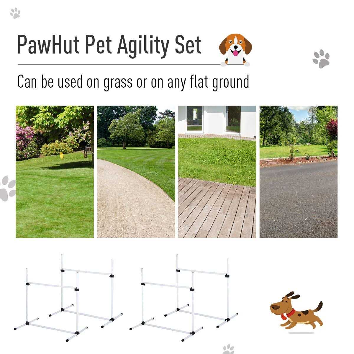 4 Piece Dog Agility Equipment with Adjustable Height Jump Bars J791124