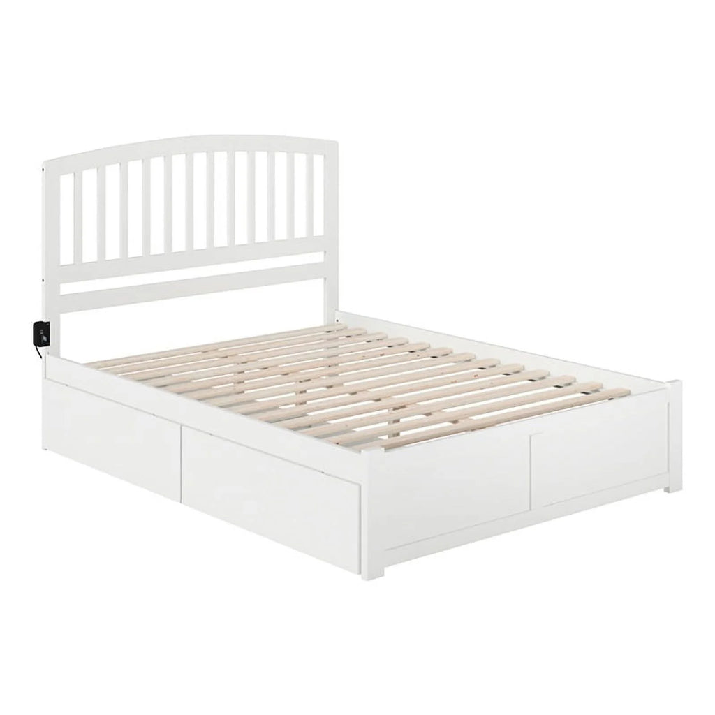 White Queen Storage Platform Bed B72563