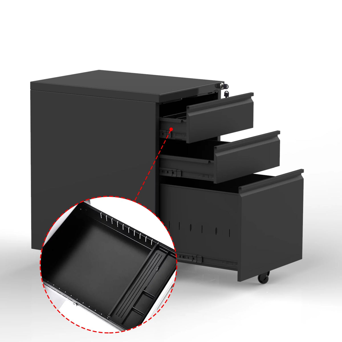 Metal 3 Drawer File Cabinet for Legal Or Letter Files E82934