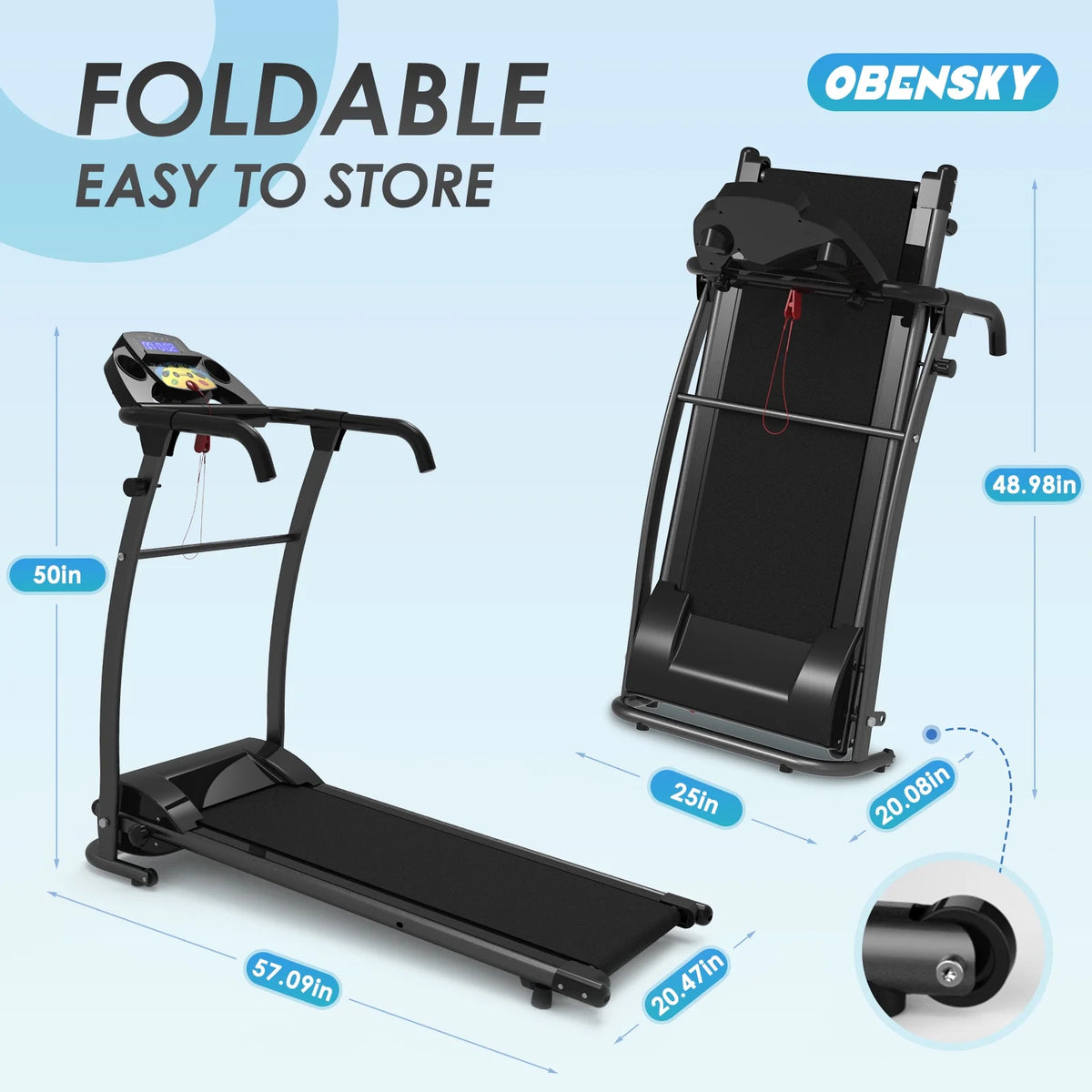 1000W Portable Foldable Treadmill T197