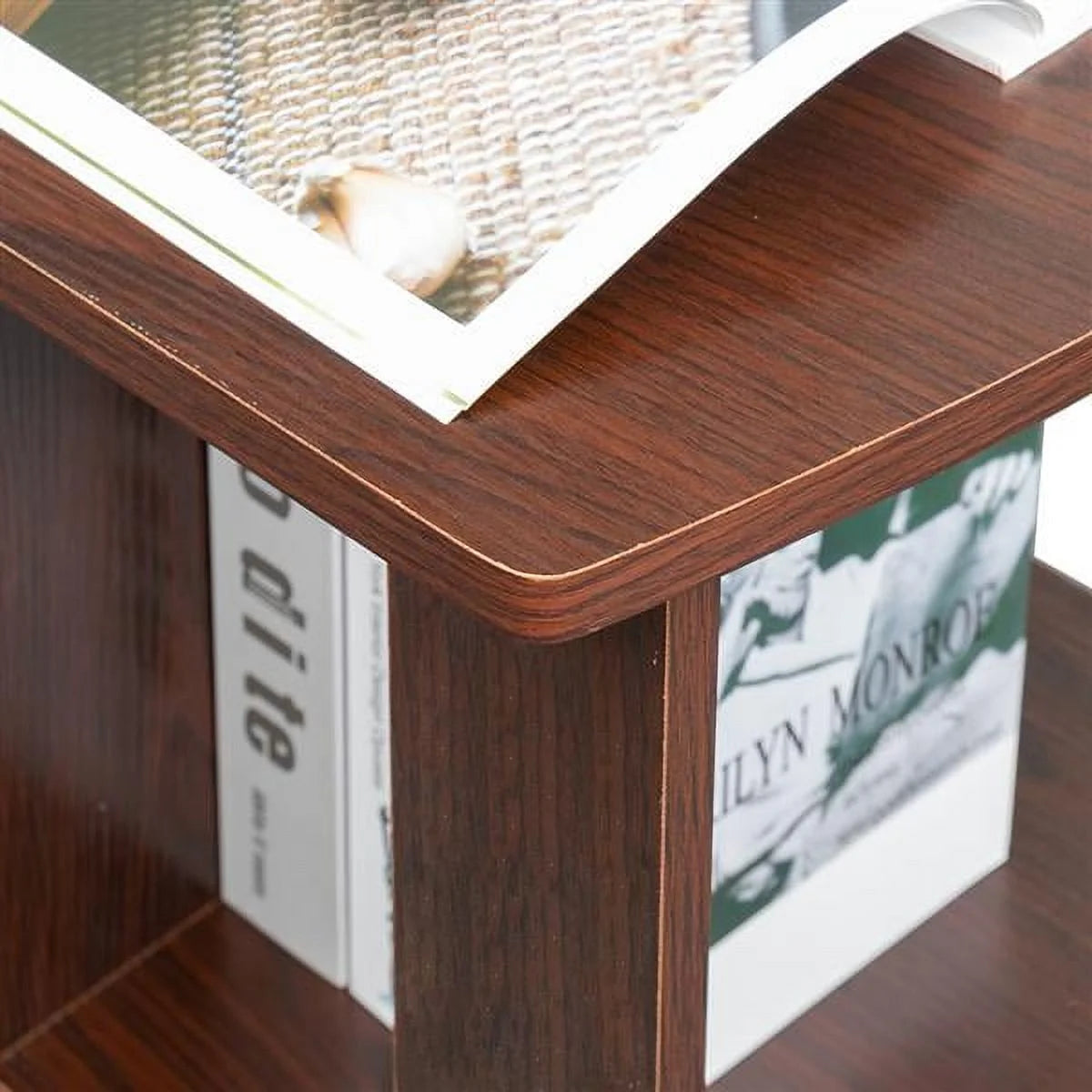 L-Shaped Corner Computer Desk with Bookshelf B546