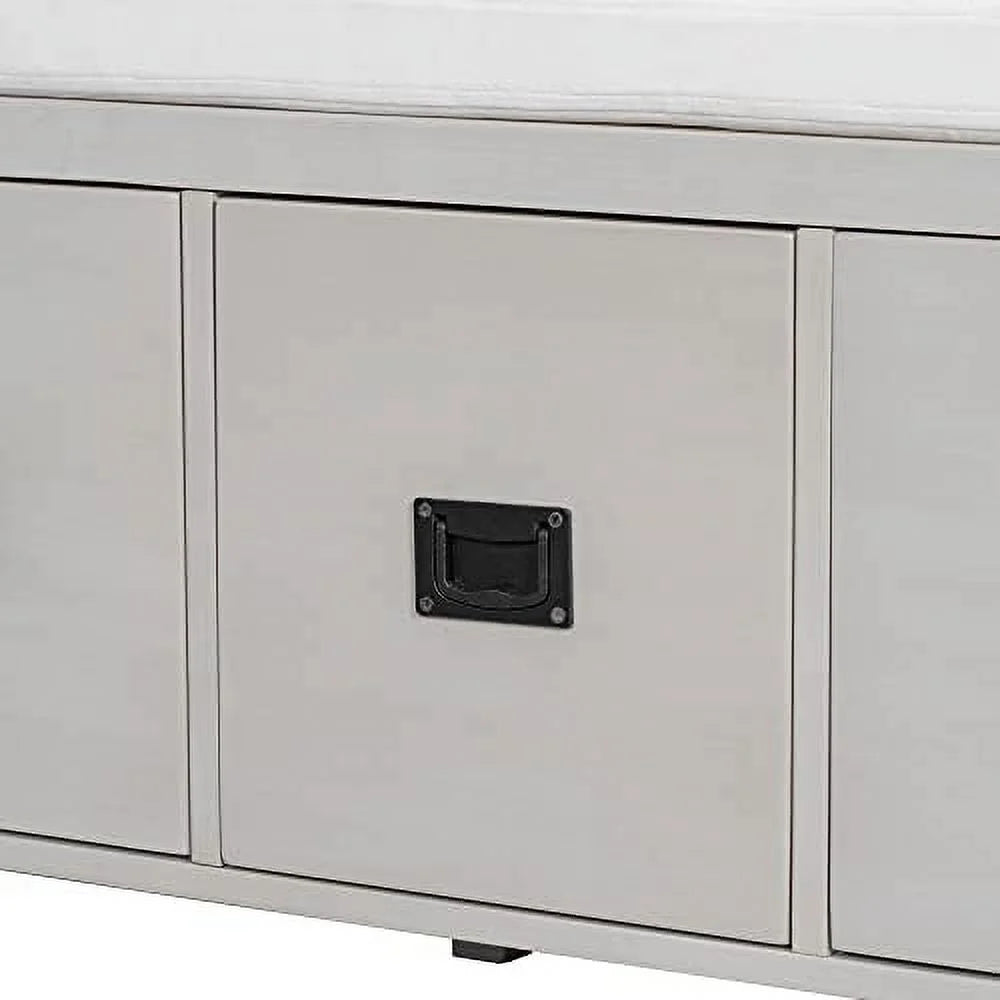 48" Entry Bench with Removable Cushion and 4 Drawers White C849