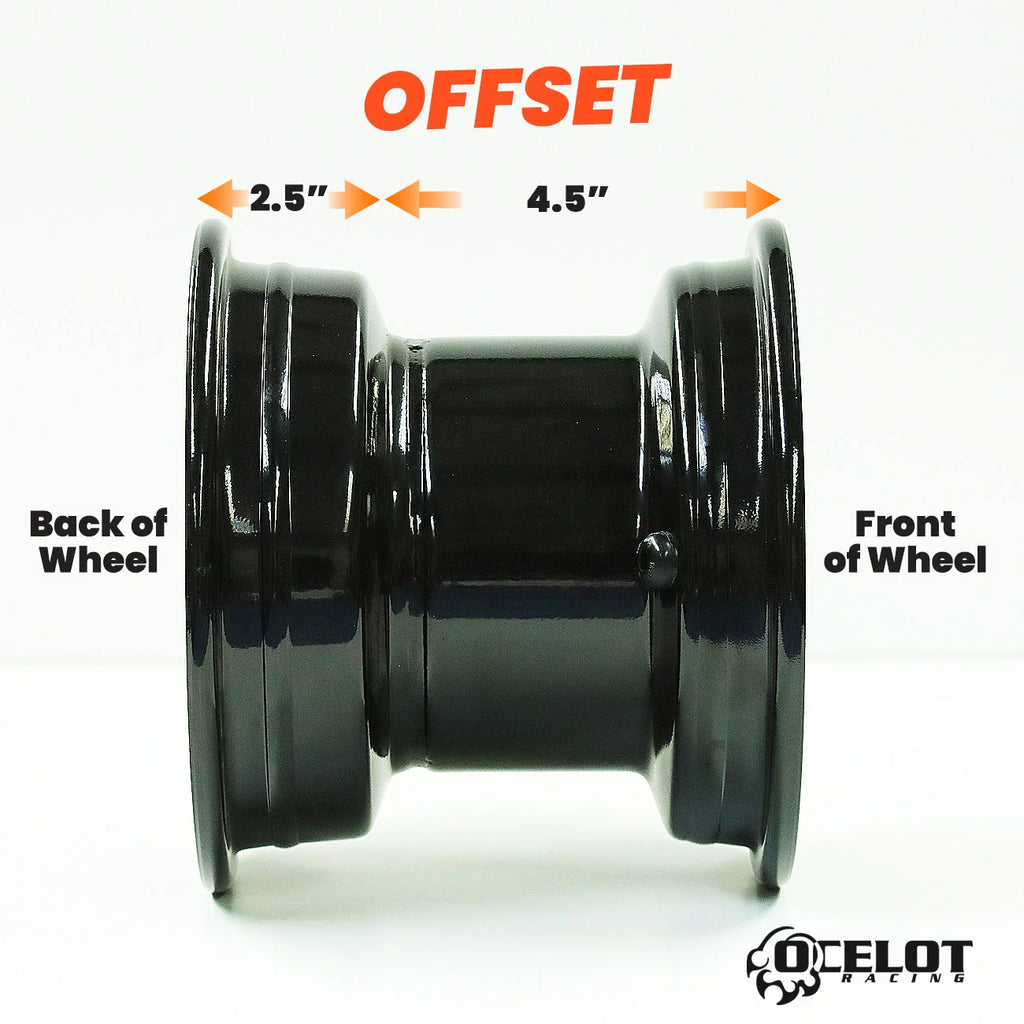 Black 8x7 4/4 2.5+4.5 Steel Wheel R875821