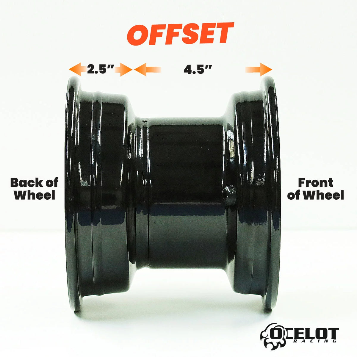 Black 8x7 4/4 2.5+4.5 Steel Wheel R875821