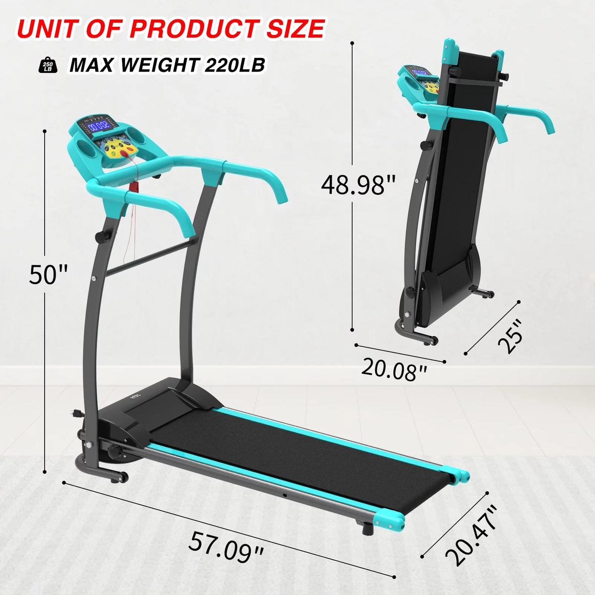 1000W Portable Foldable Treadmill T197