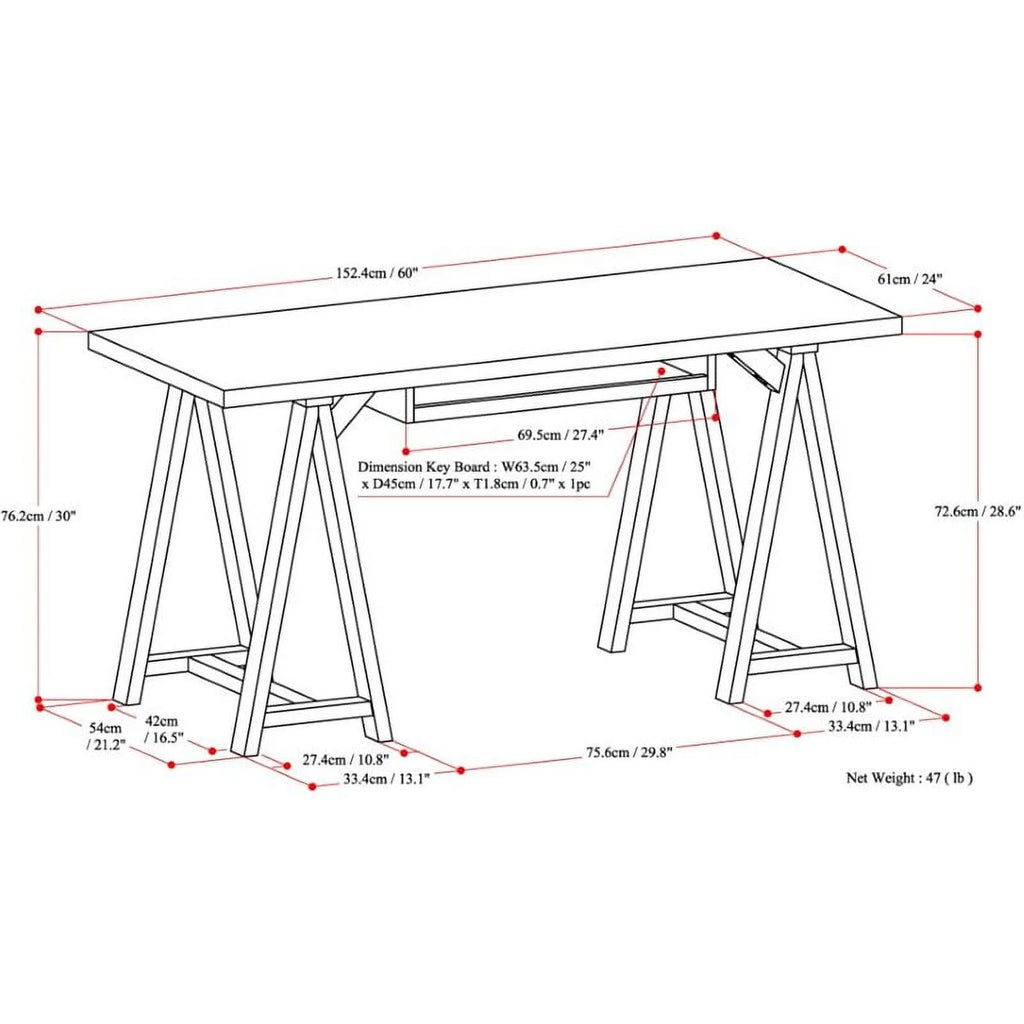 60" Solid Wood Computer Desk P916