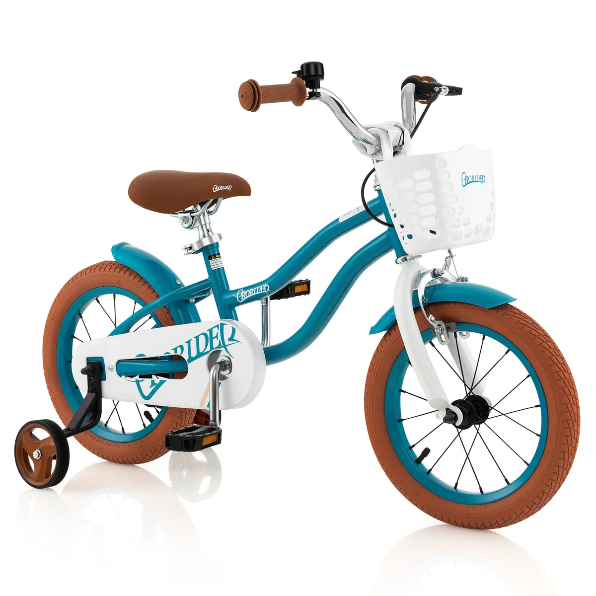 14'' Kids Bike with Training Wheels & Basket Pink V198614