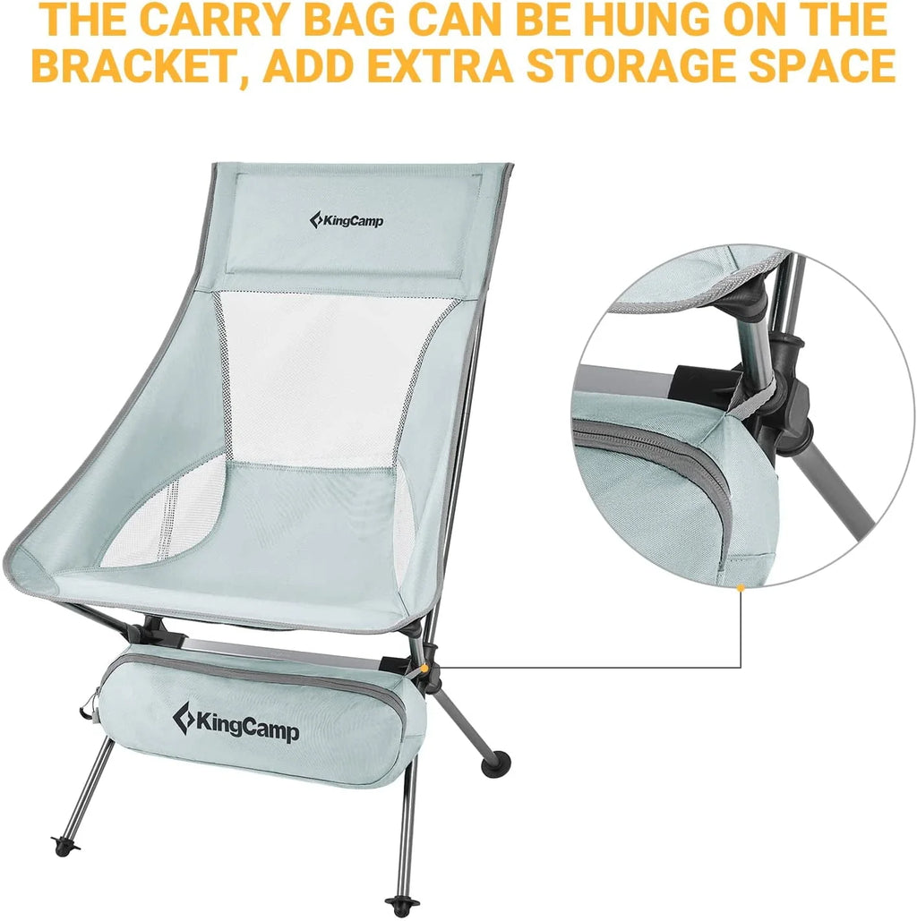 2 Pack High Back Lightweight Extra Wide Folding Camping Chairs with Carry Bag Black V9398