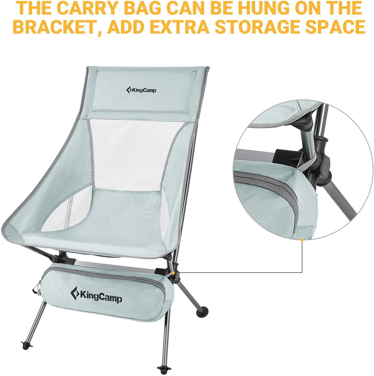 2 Pack High Back Lightweight Extra Wide Folding Camping Chairs with Carry Bag Black V9398