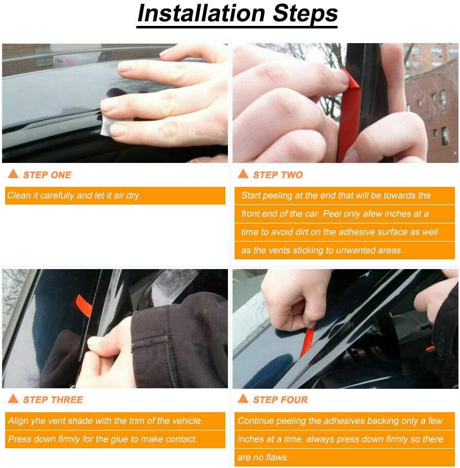 Dark Smoke Tape-On Window Visors G9647