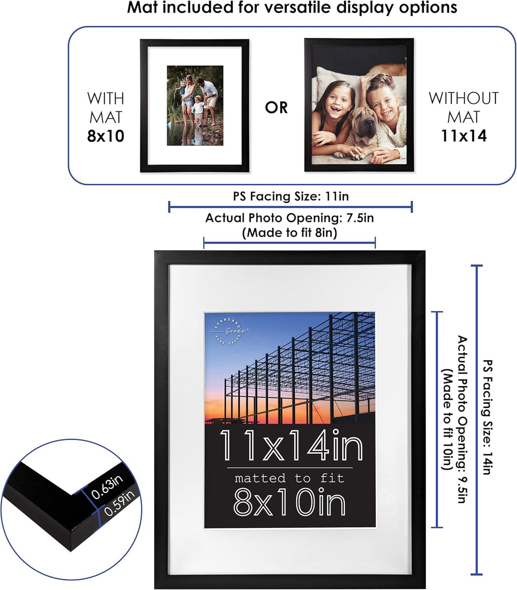 16x20 inch Linear Picture Frame 5-pack Black M5719