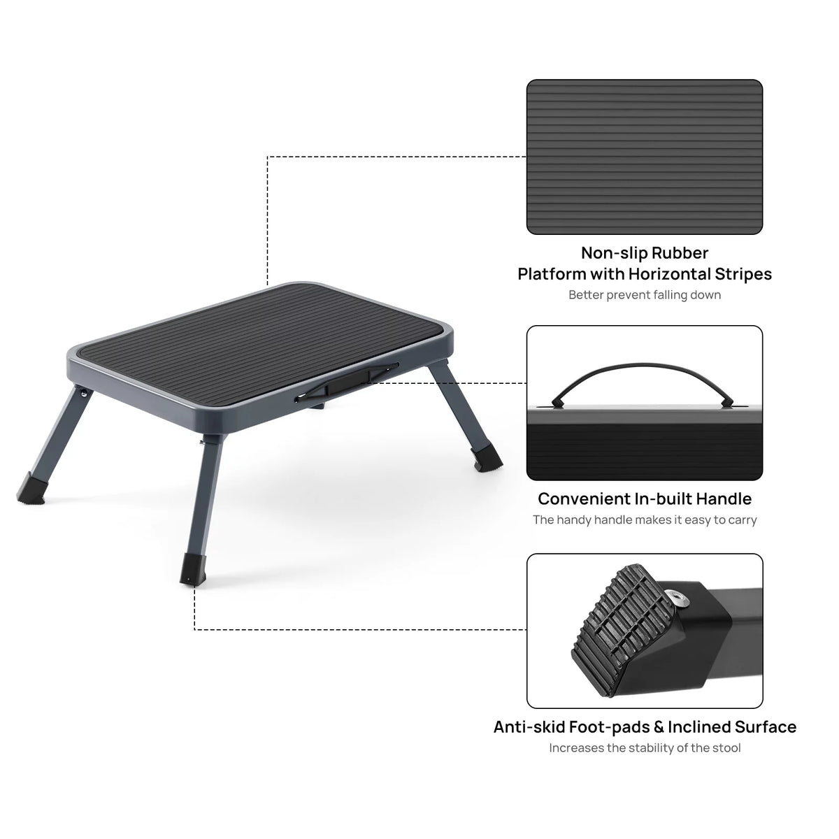 Lightweight Folding Steel Step Stool 330-Pound Capacity W79476