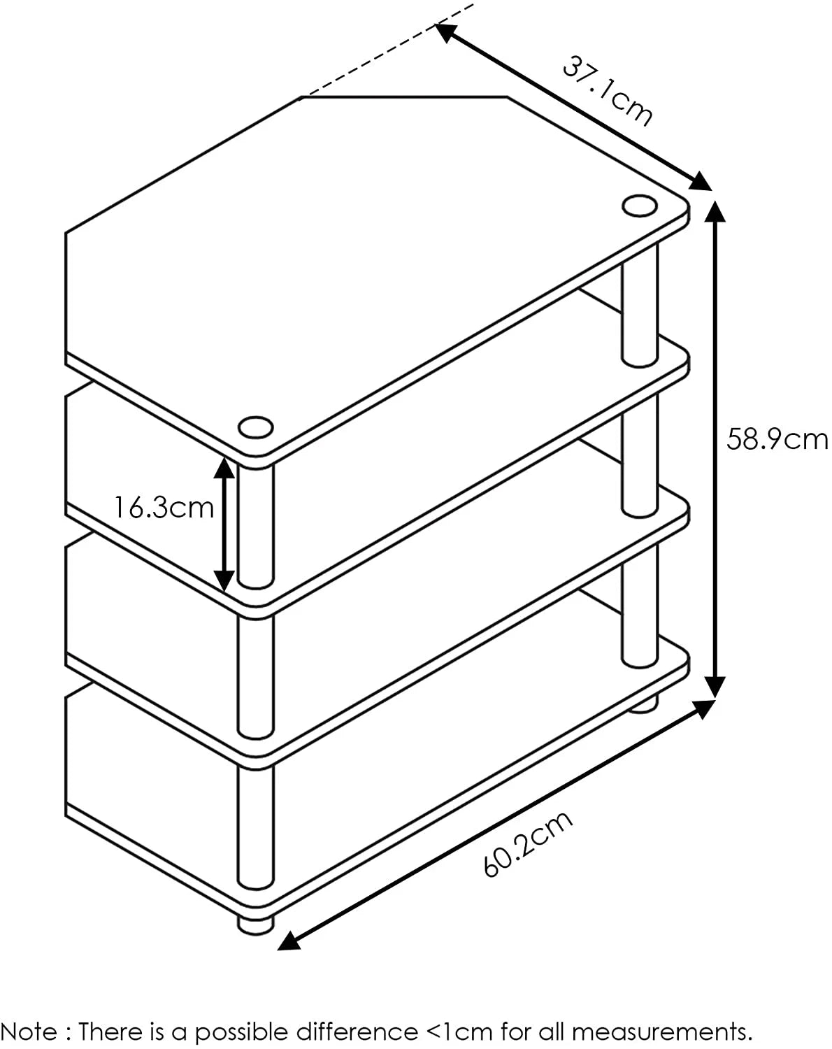 4-Tier Petite Entertainment Center TV Stand W7064