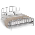 Queen Size Metal Bed Frame with Headboard and Footboard F980546