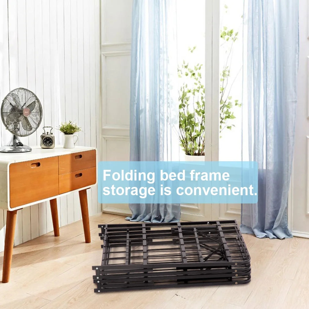 Full Metal Folding Bed Frame 14 inch Black E985788