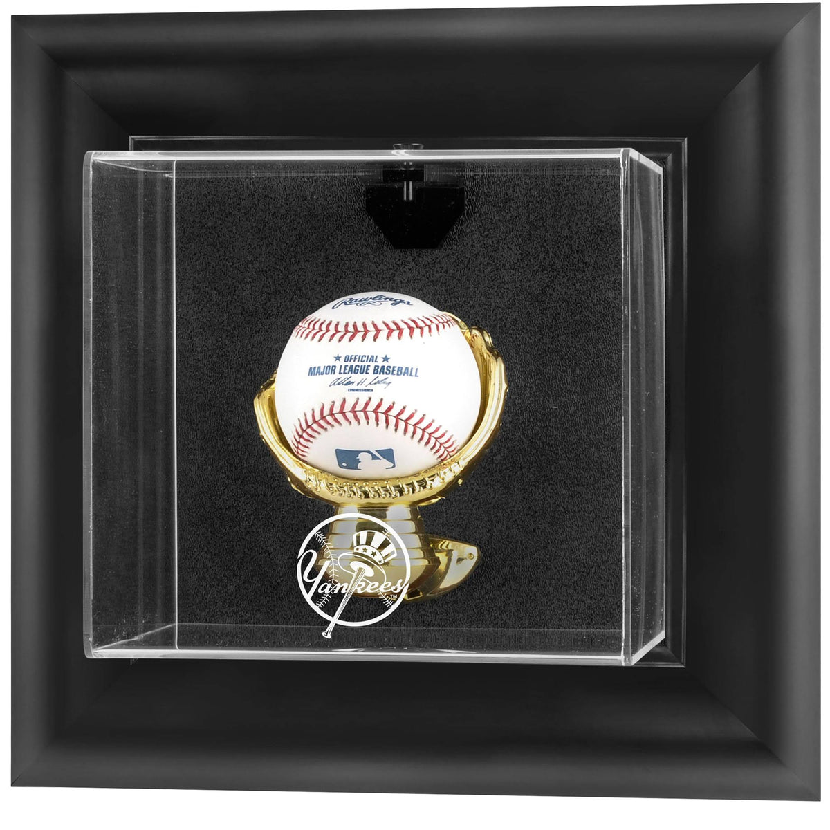 Black Framed Wall-Mounted Baseball Display Case J819794