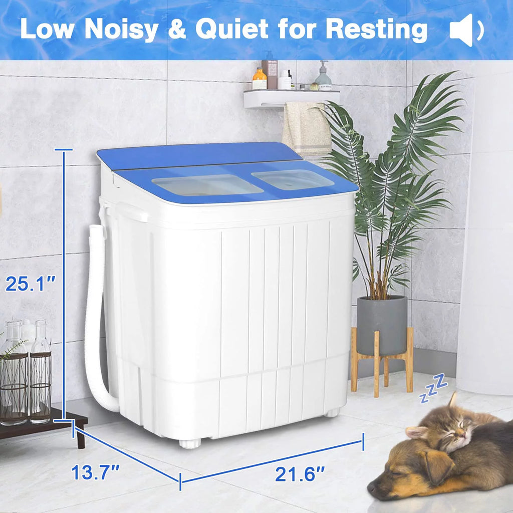 Portable Mini Twin Tub Washing Machine and Spin Dryer Combo, Blue B379
