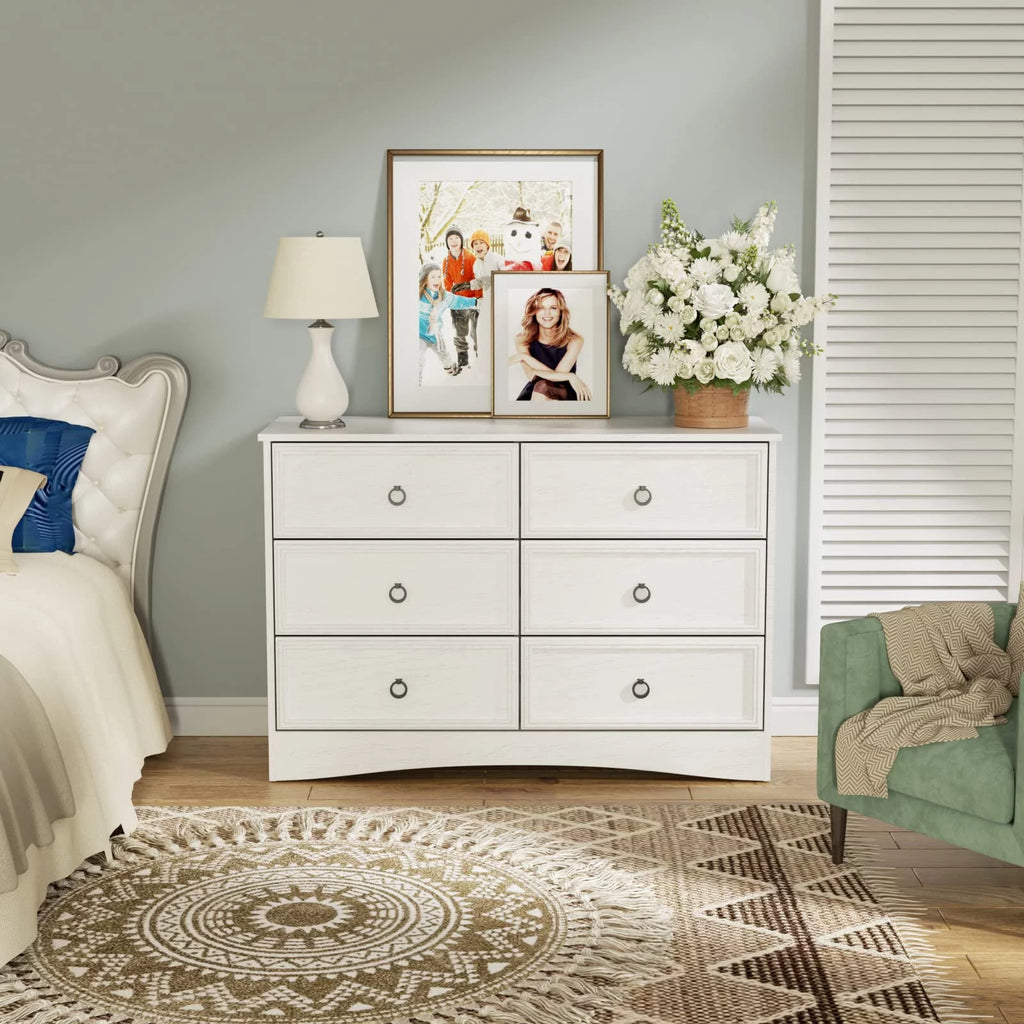 Gray 6 Drawer Wood Dresser X2154