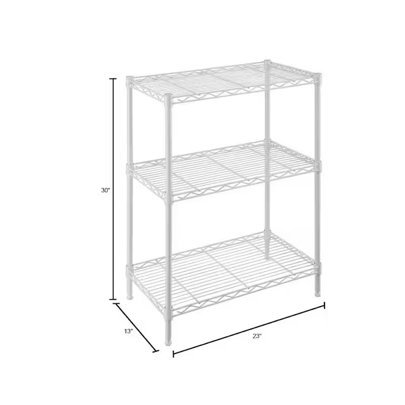Ivory 3-Tier Metal Wire Shelving Unit O92275
