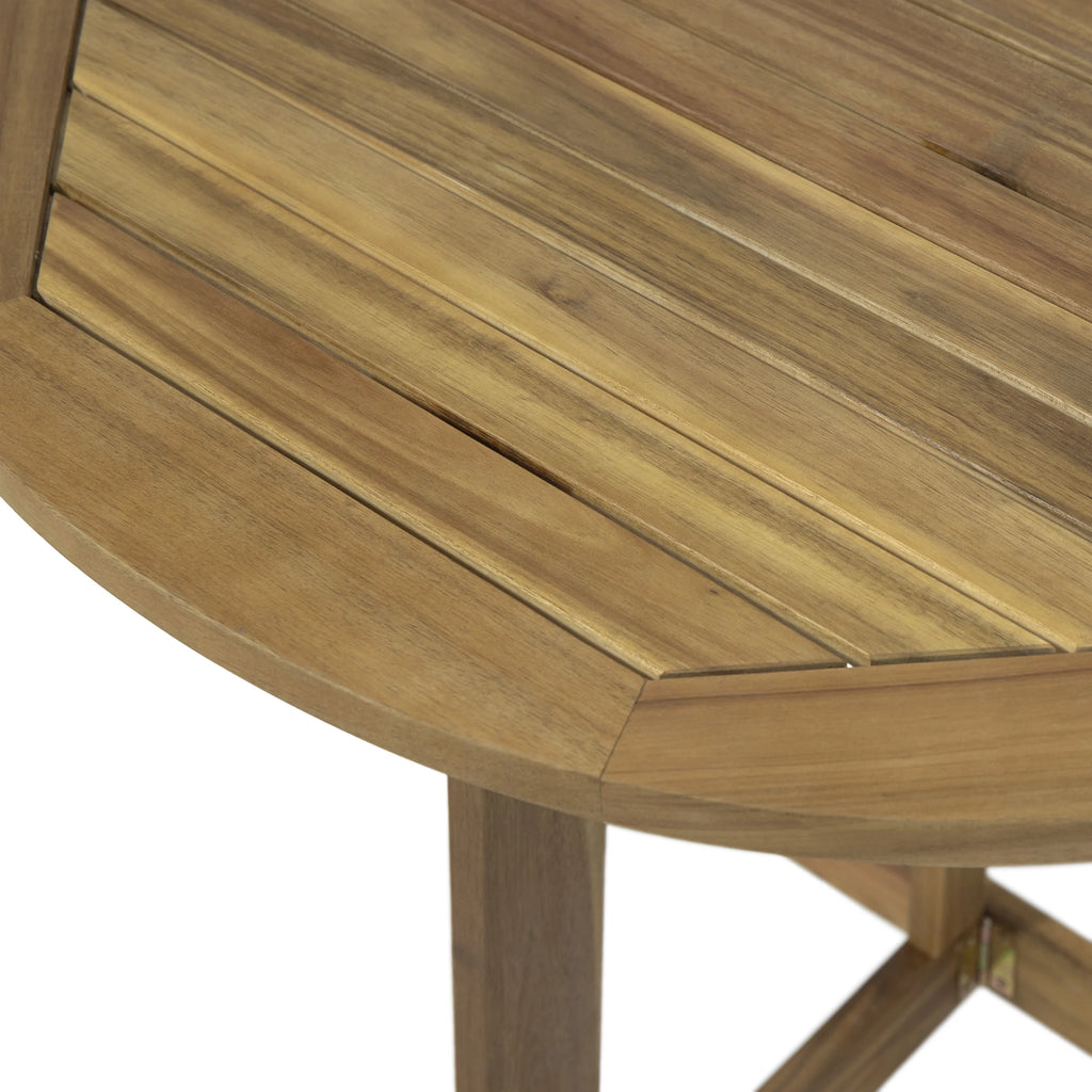 Acacia Wood Half Round Folding Bistro Table W493