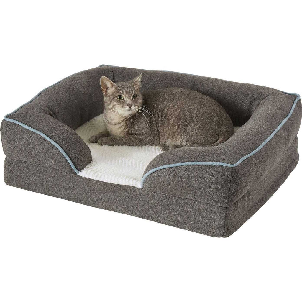 Plush Orthopedic Bolster Cat Dog Bed with Removable Cover H437858